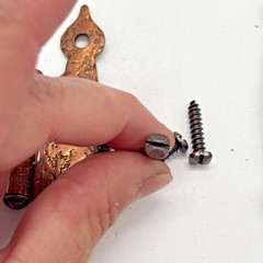 Vintage Hammered Copper-Plated H-Hinges DISTRESSED 6 Cabinet Hardware Colonial