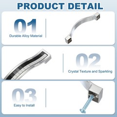 Black/Silver Glass Drawer Handles 9.7cm Pcs 2