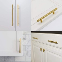 30 PCS 3 Inch Brushed Gold Cabinet Handles Stainless Steel Modern