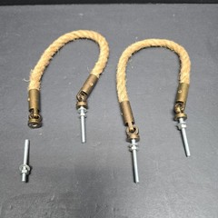Jute Rope Cabinet Drawer Pull Handles Set Of 2 11″ Rustic Farmhouse Bronze
