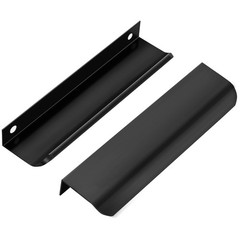 10 Pack Concealed Aluminum Finger Pull Cabinet Drawer Handle Black 5.91″ 128mm