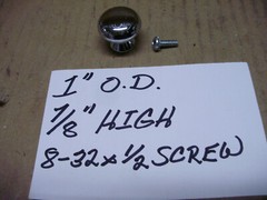 Cabinet Door / Drawer Pulls, Knobs. Chrome, Non-Magnetic, 1″ O.D., 7/8″ High