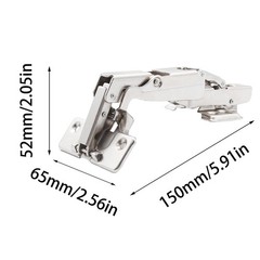 Adyoney 2Pcs 165 Degree Half Overlay Cabinet Hinges, Lazy Susan Hinge, Silver