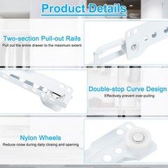 uxcell 2 Pair Drawer Slides, 22 Inch Drawer Slide Heavy Duty Side Bottom Moun…