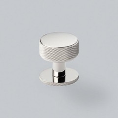 Belgravia Knurled Kitchen Cabinet Round Knob Pull Handle In Polished Nickel