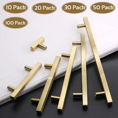Lot 2″-10″ Gold Kitchen Cabinet Pulls Stainless Steel Drawer T Bar Knob Handles