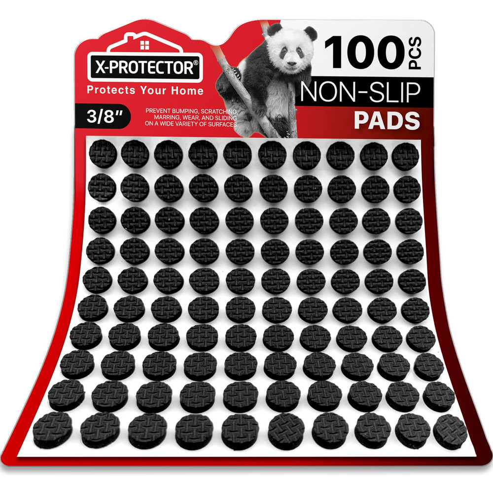Cabinet Door Bumpers 100 PCS Small Black Rubber Pads 3/8′ Self-Adhesive Thick Do