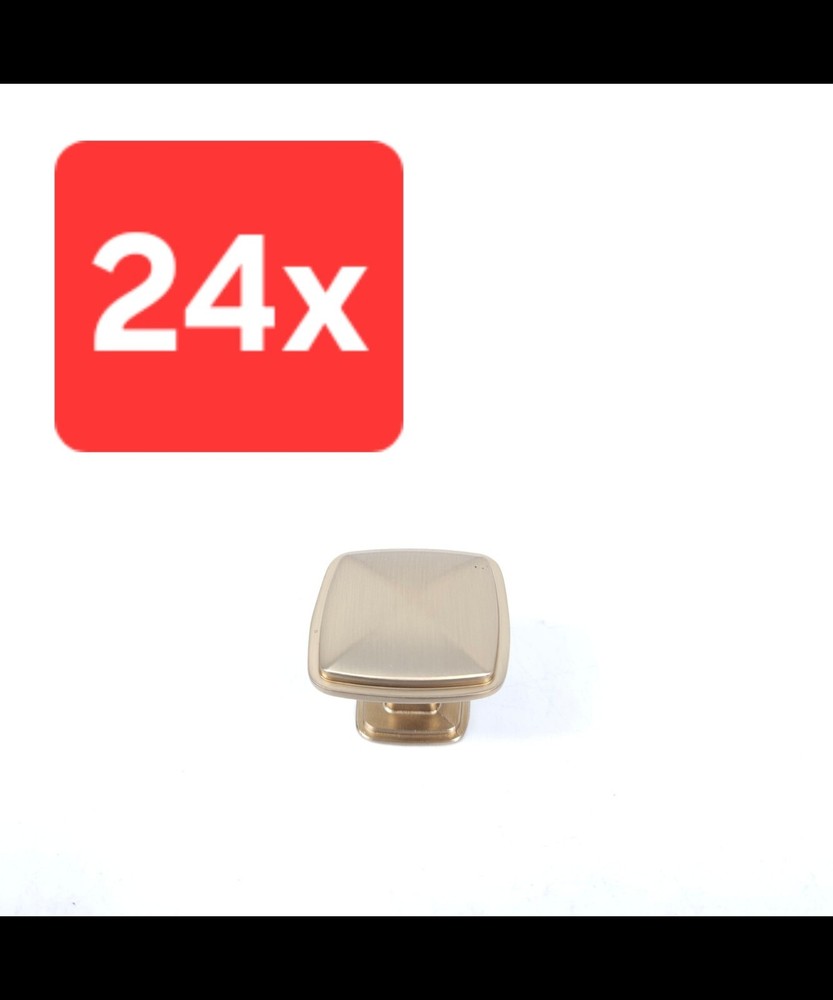 24 Pack Amerdeco Square Cabinet Knob 1″ With Mounting Screws Kitchen Bathroom