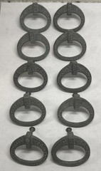MCM Dark Hammered Metal Cabinet -Drawer Pulls Vintage Salvage – Set Of 10 Read