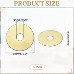uxcell 6Pcs Cabinet Knob Backplate, 0.94 Inch Round Shape Brass