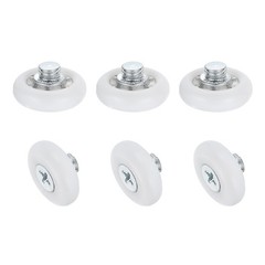 6Pcs M6 x 0.12″ Thread Drawer Rollers Curved Surface 19mm Pulley Roller Wheels