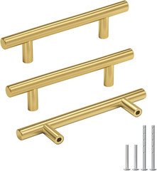 40 Pack 3-1/4 Inch Cabinet Handles – Brushed Brass Drawer Pulls – Kitchen & Bath