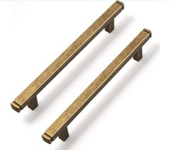 12 Pack Vintage Brass Drawer Handles 5 in (128Mm) Hole Centers Straight Bar Pull
