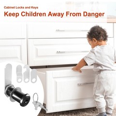inBovoga 6 Pcs Cabinet Locks with Keys, 1-1/2” Cam Lock 1-1/2 Inch, Black