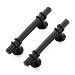15 Pack 5 Inch Cabinet Pulls Kitchen Cupboard Handles with Round Base Matte B…