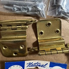 Lot of 26 (13 pair) Cabinet Hinges National Mfg Assorted Brass Zinc Made in USA