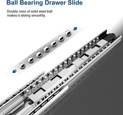 Industrial-Grade 24″ Ball Bearing Drawer Slides – Quiet Soft Close Design
