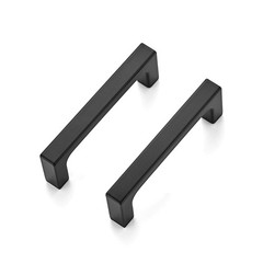 Ravinte 3 Pack Solid 3 Inch Kitchen Square 3 Hole Center, Matte Black