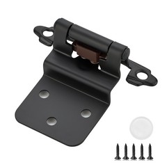 50 Pack 25 Pairs 3/8 Inch Cabinet Hinges Matte Black Self Closing Face Mount Har