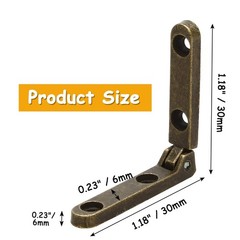 Jiozermi 12 Pcs Bronze Hinges, 90 Degree Jewelry Box Hinge Wood