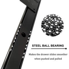 Heavy Duty Metal 14 inches Drawer Slides Ball Bearing 3/4 Extension Rails Und…