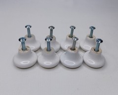 Ceramic Cabinet Knobs Drawer Pulls Rose Pattern With Gold Trim Set Of 8