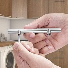 Lot of Kitchen Cabinet Pulls Brushed Nickel Cupboard Round T Bar Handle Drawer
