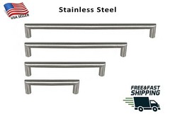 Stainless Steel Round Bar Pull Handle Kitchen Cabinet Hardware Brush Nickel