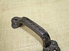 10 Rustic Cabinet Handle Cast Iron Drawer Pull Door Antique Style 5 1/2″ Cabin