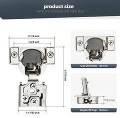 Home Expert 50 Pack (25 Pairs) 5/8″ Overlay Soft Close Cabinet Hinges, Satin
