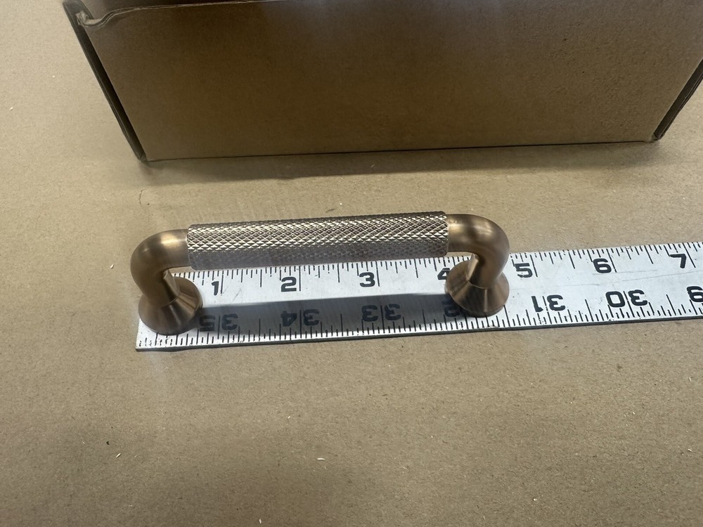 10 Pack Cabinet Pulls Knurled Round Handles NEW Lot Champagne Bronze 4.75″