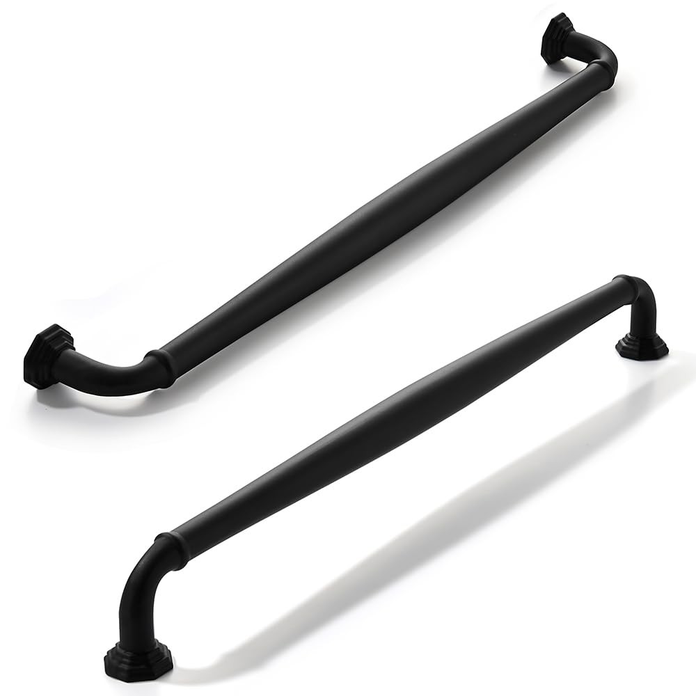 2 Pack 10 Inch Hole Center Matte Black Heavy Duty Solid Cabinet pulls Ideal f…