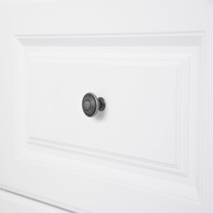 10 Packs Traditional Top Ring Cabinet Knob, Diameter 3.18 cm, Antique Silver