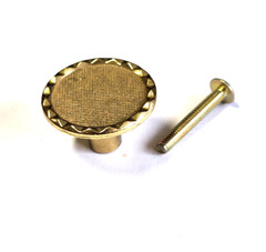 10 Vintage Knob Vintage Brass Mid Century Retro Ajax 1-1/4″ Round Cabinet Pull