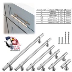 Brushed Nickel Kitchen Cabinet Handles Bathroom Knobs Bar Pulls Stainless Steel