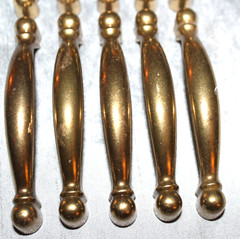 Vintage Hardware Lot of 15 Metal Drawer or Cabinet Pull Handles Brass Finish