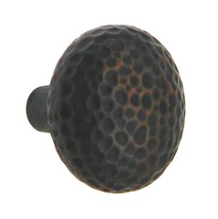 10 Pack Warwick Rustic Bronze 1 3/8″ Hammered Round Cabinet Knob Pull DH1020BZ