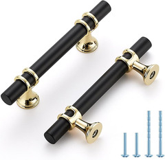 30 Pack Cabinet Handles 3 Inch Hole Center Matte Black Brass Drawer Pull Set Hom