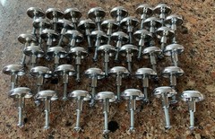 Polished Chrome/ White Cabinet/ Drawer Knobs (Lot of 42)