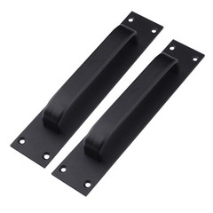 2 Black Sliding Door Handle Ergonomic Aluminum Alloy Hardware Daily Use