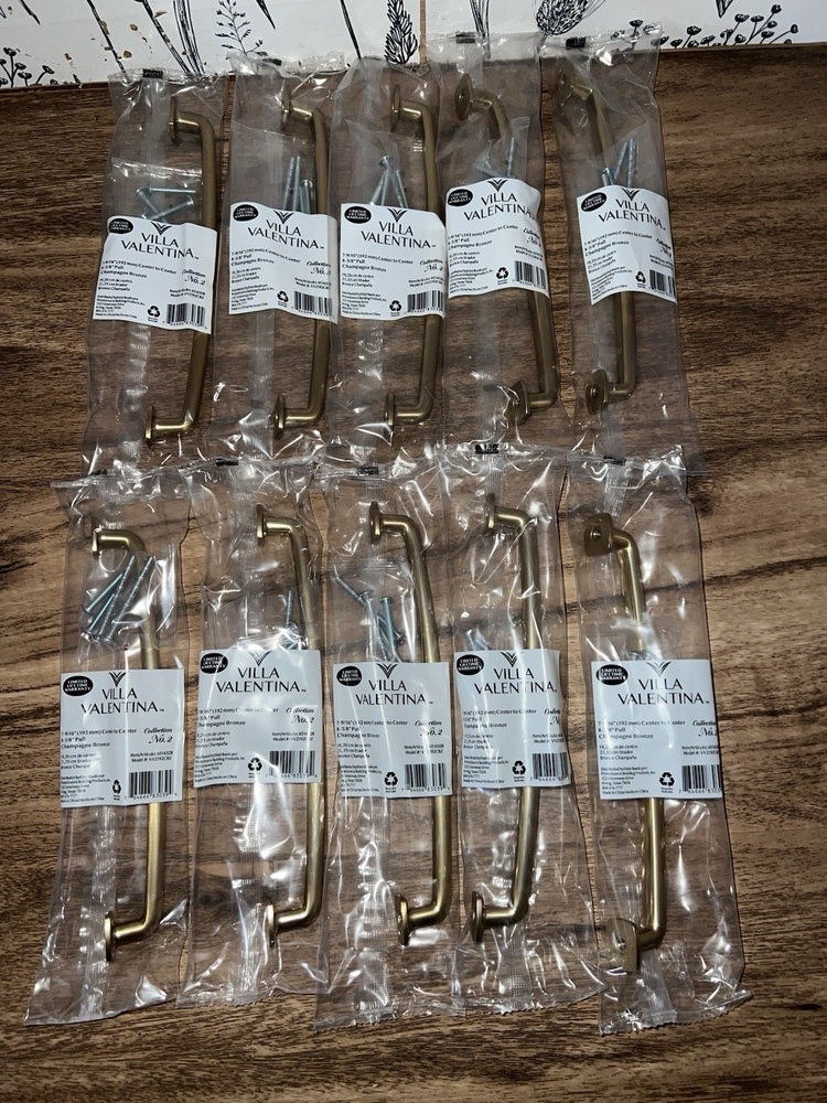 Lot Of 10 Villa Valentina No. 2, 7-9/16” Center to Center Bronze Drawer Pull
