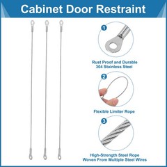 15Pcs Cabinet Door Restraint, 10″ x 0.06″ Hinge Limiter with Screws