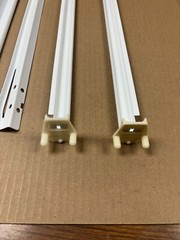 Drawer slides, 20 1/8″ cabinet, white, 3/4 ext, with P-bend 260 brackets