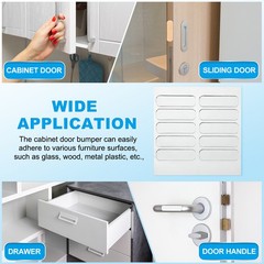 40Pcs Cabinet Door Bumper 1.4″x0.4″,Self Adhesive Rubber Bumper Stripes,Clear