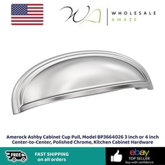 Amerock Ashby Cabinet Cup Pull Model BP3664026 3 inch or 4 inch Center-to-Center