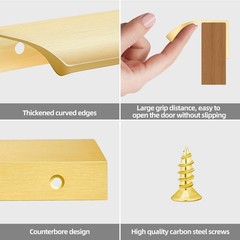 Malimali 5 Pack 7.87″ Gold Edge Finger Pulls for Cabinets, Drawer