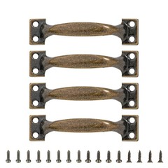 4pcs Arched Handles for Garage Door and Indoor Cabinets Metal Barn Door Pulls