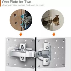 4-20x Kitchen Cupboard Door Hinge Repair Kit Plate and Fixing Screws Cabinet US