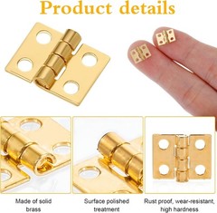 100Pcs Small Brass Hinges 10x8mm Mini Hinges Gold Silver