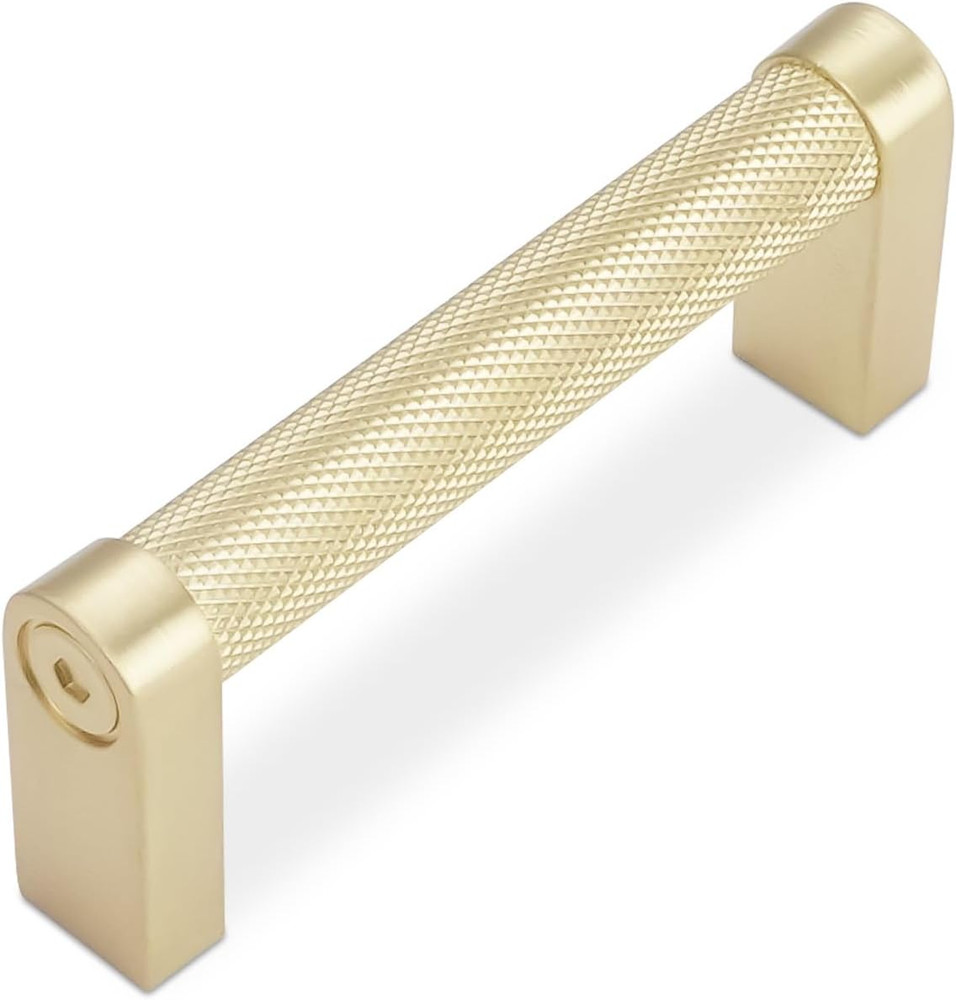 10 Pack 3 Inch Brushed Gold Kitchen Cabinet Handles Knurled Cabinet Pulls Gold D